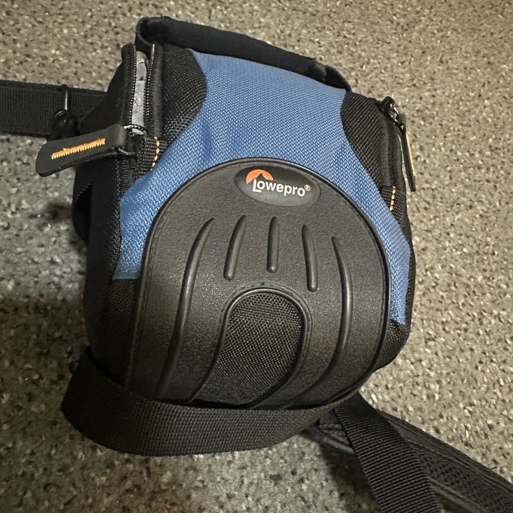 Black and Blue Ergonomic Camera Case